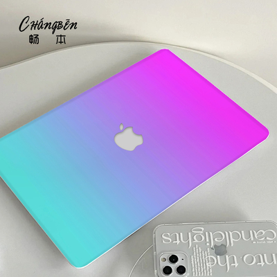 渐变色适用苹果macbookpro14电脑壳macbookair13笔记本保护套M4配件pro16寸macpro外壳M3M2贴纸2025款mbp15膜