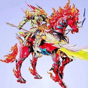 摩动核机甲模型敖丙合金色吕布白起改红异端曹仁高达拼装模型盲盒