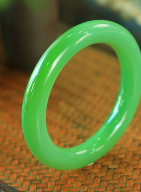 老坑冰底粉青碧玉手镯新疆和田玉