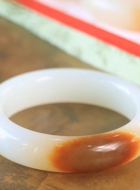 糖白玉手镯新疆和田玉平安镯女款