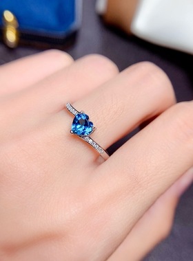 国际标准用银女戒指托帕石