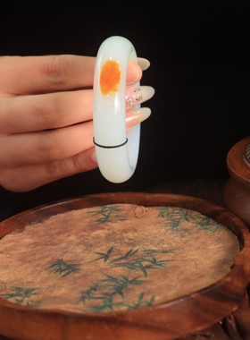 和田玉籽料正圈平安镯女款玉镯