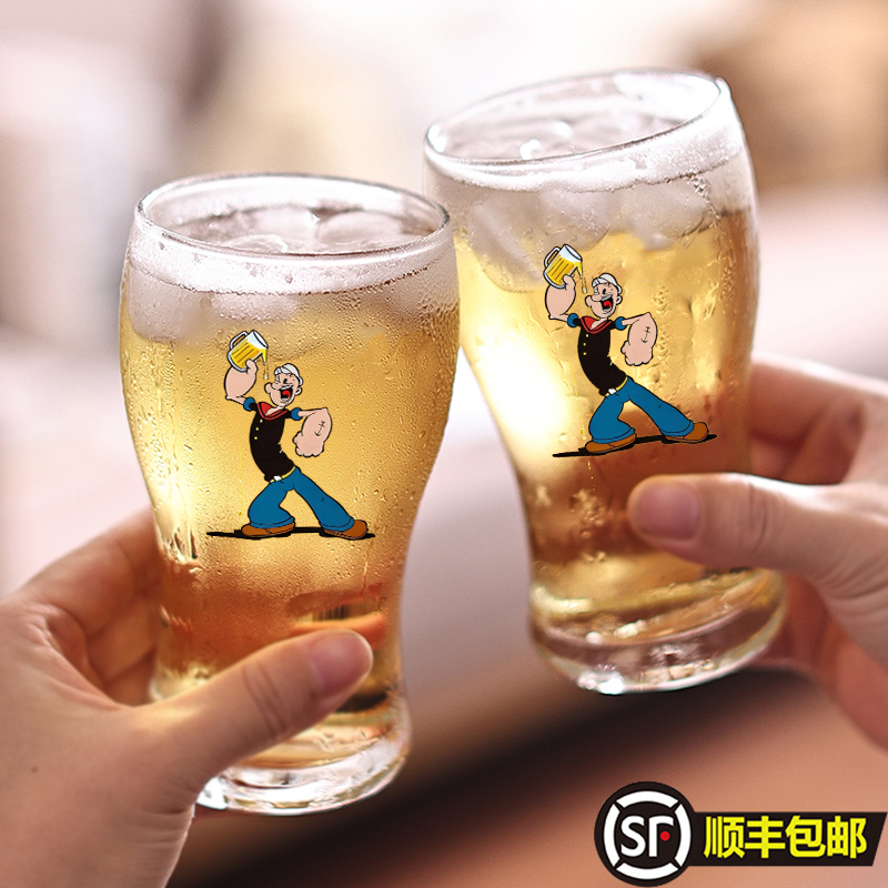 水手也爱喝酒大号精酿啤酒杯扎啤杯玻璃杯冷饮杯咖啡杯牛奶杯商用
