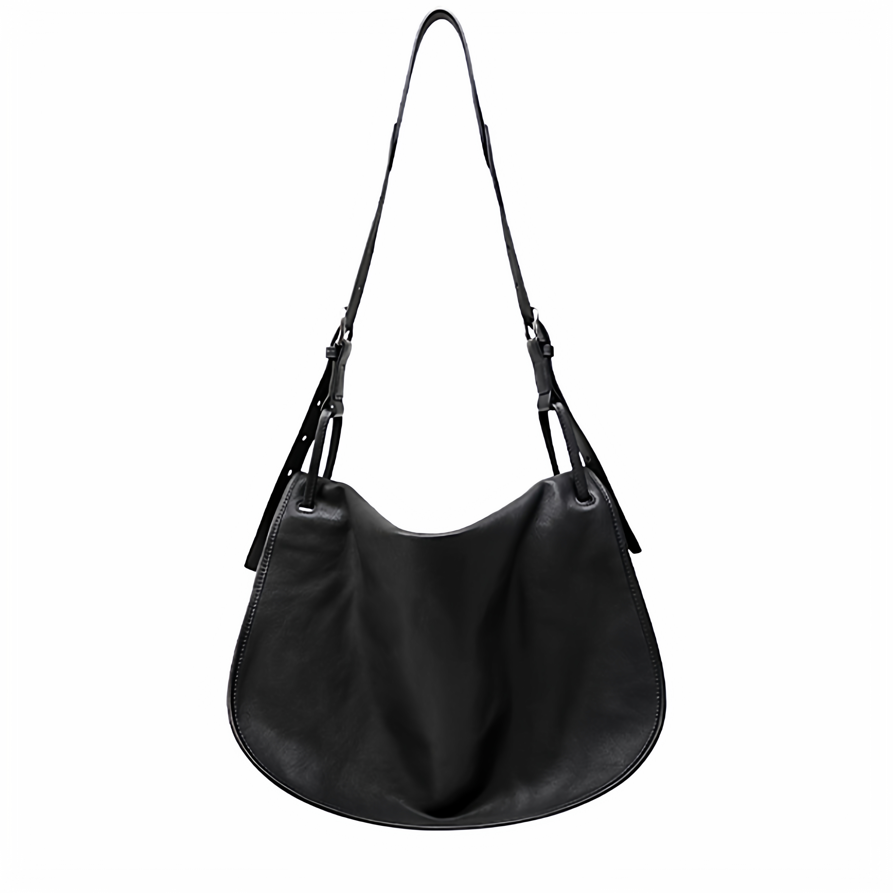 【宋佳同款】裘&真植鞣牛皮信使马鞍包女斜挎单肩大容量通勤包