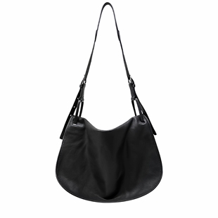 【宋佳同款】裘&真植鞣牛皮信使马鞍包女斜挎单肩大容量通勤包