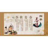 中医养生挂图四季 饰画挂图养身文化宣传画海报墙贴 养生冬秋夏春装