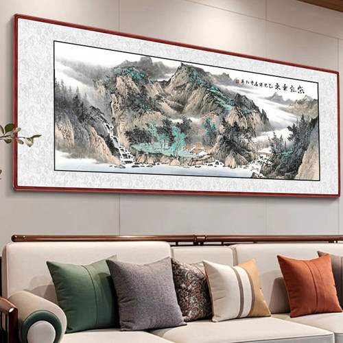 纯手绘真迹国画 画山水画 画办公室挂画 画聚宝盆招财客厅装饰画