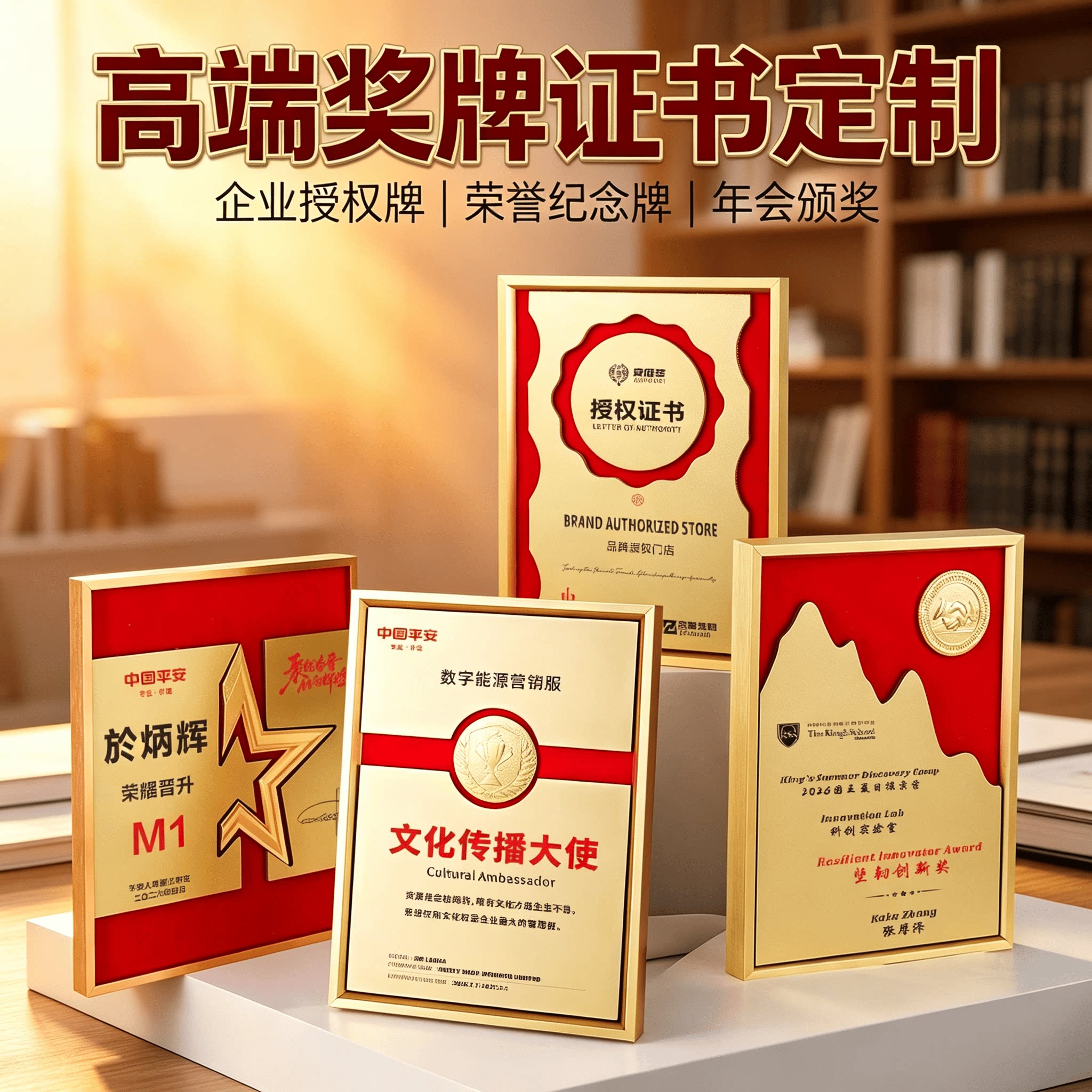 永青智慧新款航空铝奖牌授权牌