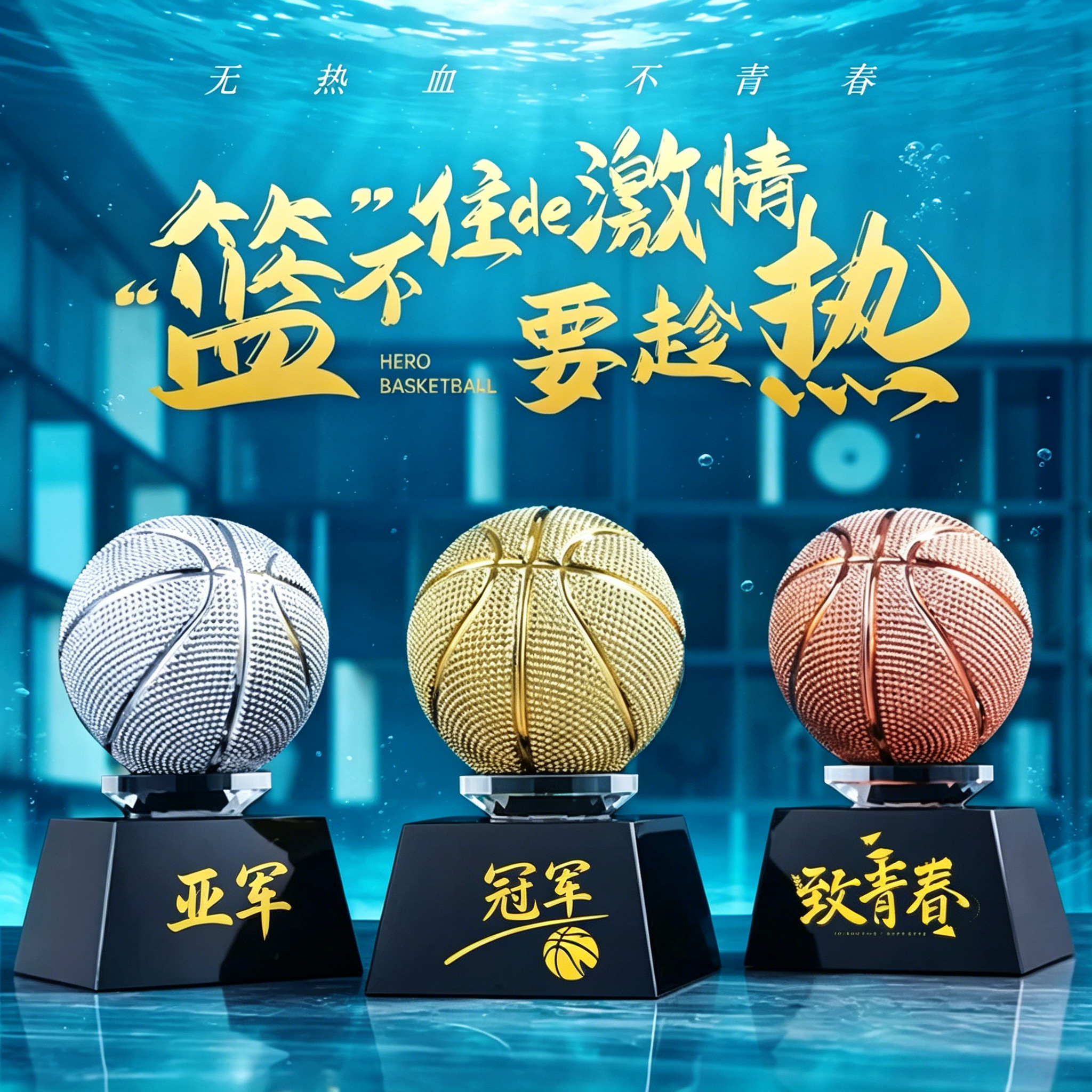 篮球水晶奖杯足球树脂定制定做