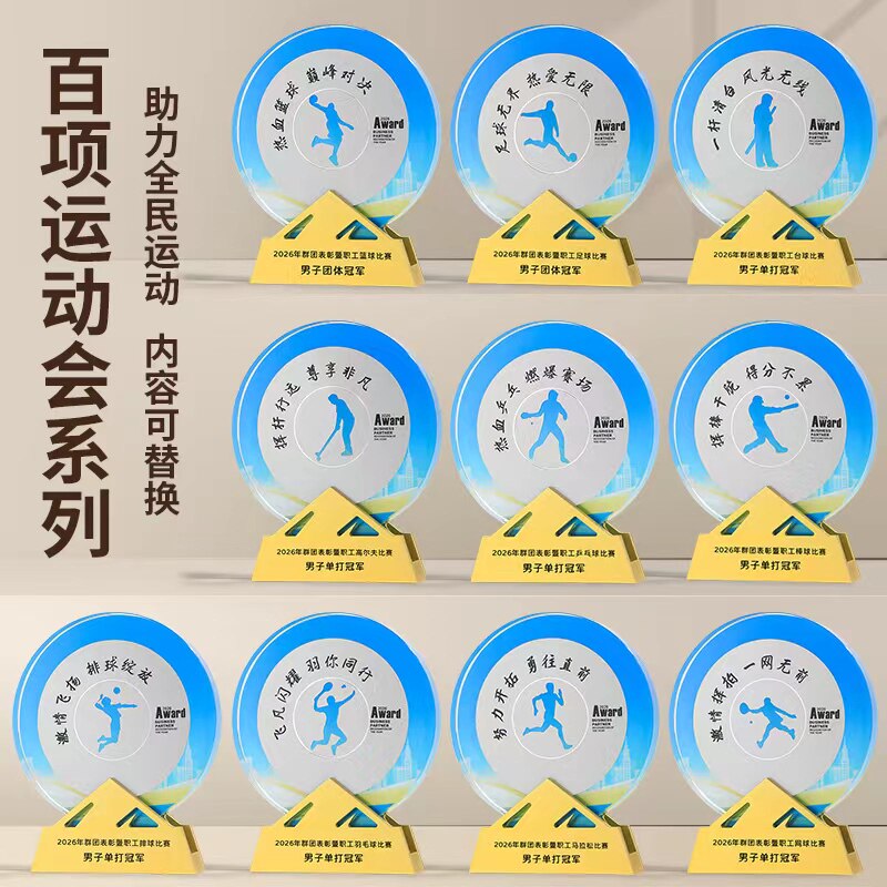 永青智慧运动奖杯体育奖杯