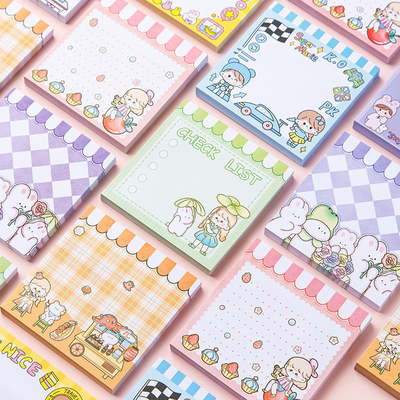 高颜值少女心便利贴韩版卡通款学生错题留言贴办公室自粘N次便签