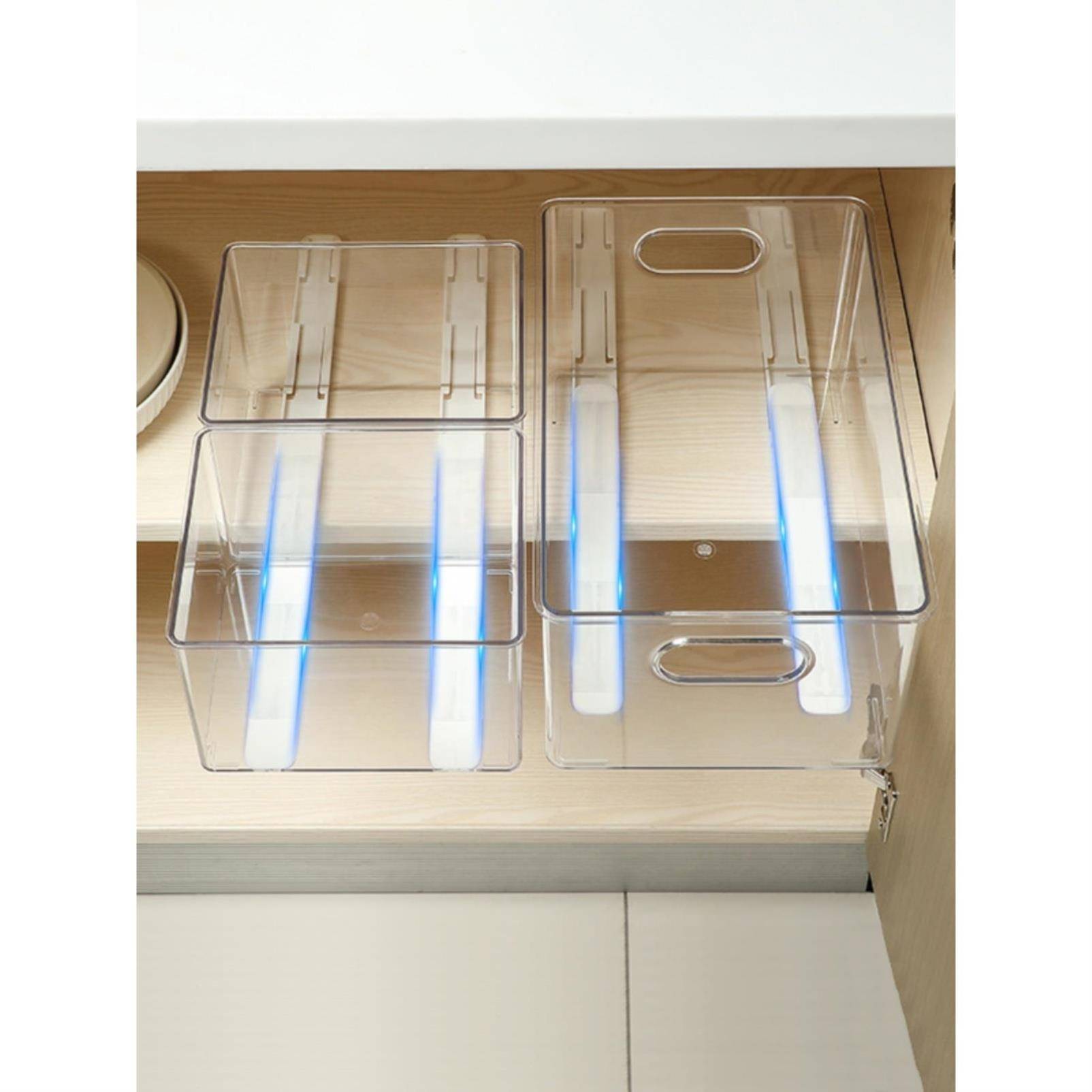 需定制黏贴式滑轨免打孔导轨滑道多功能?具车抽屉收纳盒静音抽拉