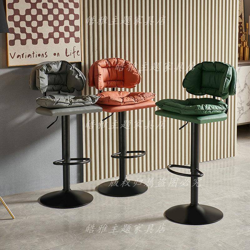 需定制家用高脚椅吧台椅子现代简约酒吧椅高脚凳旋转靠背升降转椅