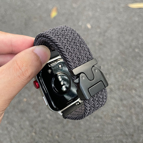 适用华为watchFIT4/4pro科技感伞扣机甲风表带fit4弹力编织回环FIT3夏舒适尼龙watch三四代新款腕带男女生款