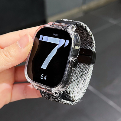 适用红米watch6/5编织磁吸回环表带Redmi watch6代弹力时尚小米Redmi6/5智能透明时尚小米6保护壳腕带