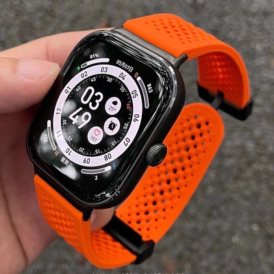 适用华为watchFIT4pro表带新款磁吸硅胶蜂孔透气孔fit4夏时尚折叠扣FIT3/2/1代运动个性三四代腕带男女生款