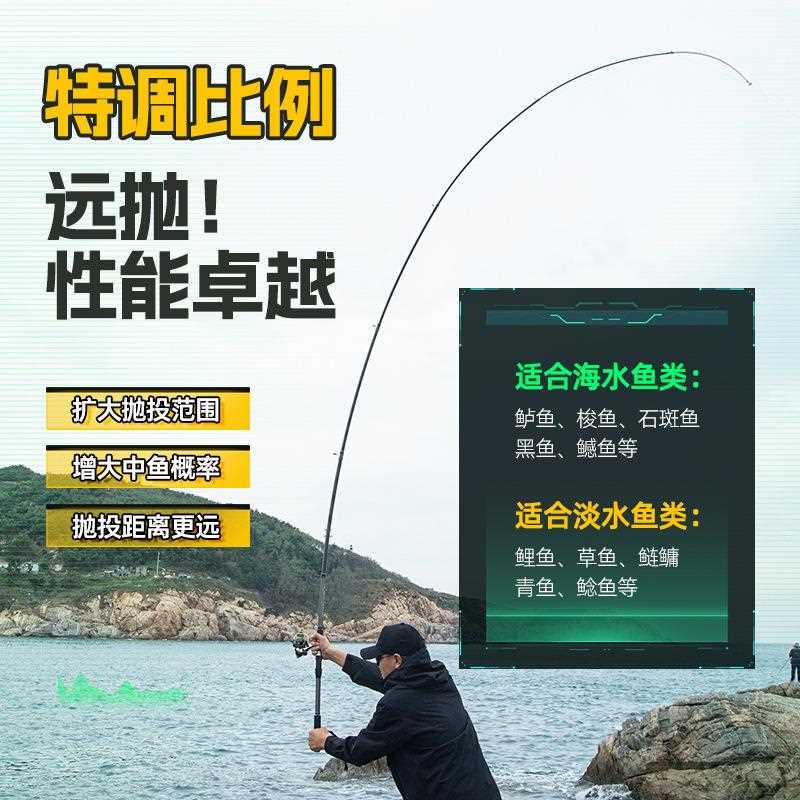 新款直销海竿远投竿海杆抛竿套装超轻超硬高碳素远投鲢鳙专用海钓