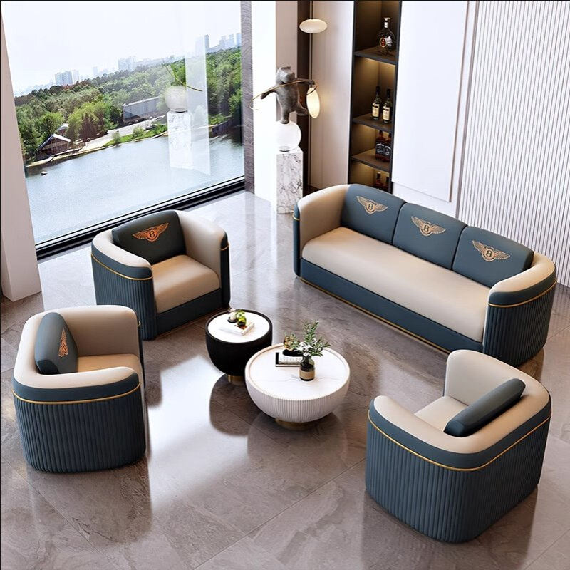 轻奢洽谈沙发椅现代简约酒店售楼部接待小沙发办公沙发桌椅组合