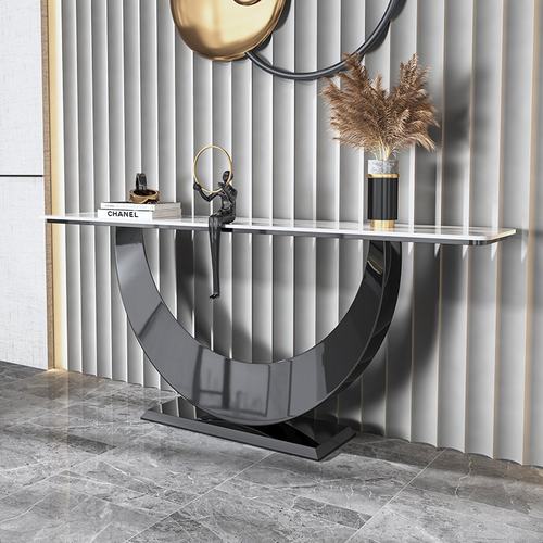 简约轻奢玄关柜设计师入户端景台现代高端走廊条案意式岩板玄关桌