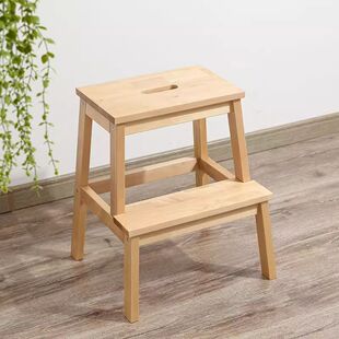 实木双层阶梯凳垫脚凳小楼梯凳子家用高低凳两用儿童台阶椅