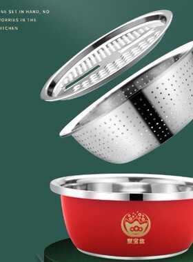 伊弗勒 加厚不锈钢多功能刨丝盆三件套 EFSS-Set015