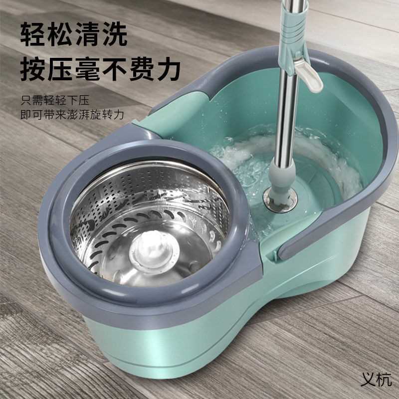 新款洗脱一体扦把家用拖把拖布旋转式自动甩干带脱水桶套装一拖净