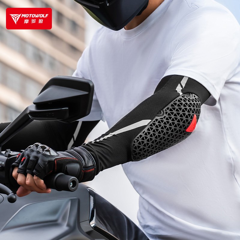 摩多狼摩托车护肘防摔骑行装备摩旅手套机车护具骑士防晒透气袖套