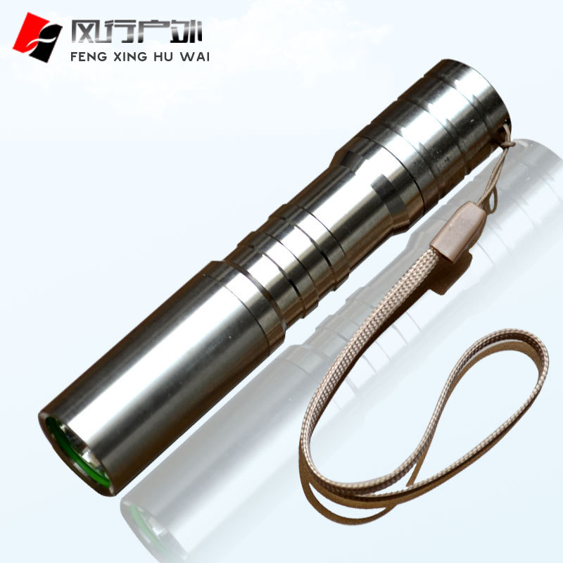 迷你强光手电筒Q5 LED不锈钢家用照明便携18650充电远射