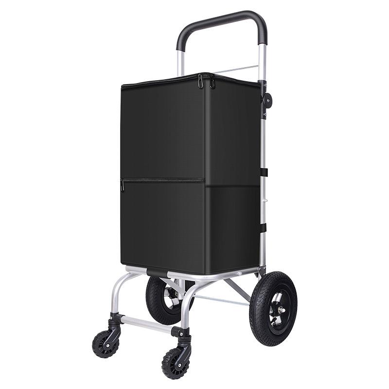 新款直销1P2R购物车买菜小拉车家用铝合金拉杆车充气轮手拉车静音