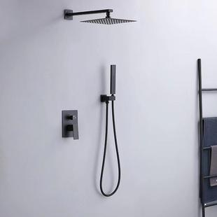 直销全铜黑色暗装 淋浴花洒套装 新款 入墙式 冷 热熔嵌入式 家用预埋式