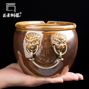 直销陶瓷办公室聚宝盆烟灰缸个性 新款 摆件创意家用酒店车载大烟缸