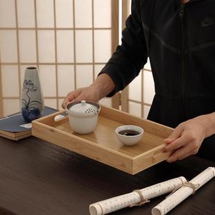 直销竹制长方形托盘 新款 茶盘家用木质茶水杯子餐盘放茶杯茶具收