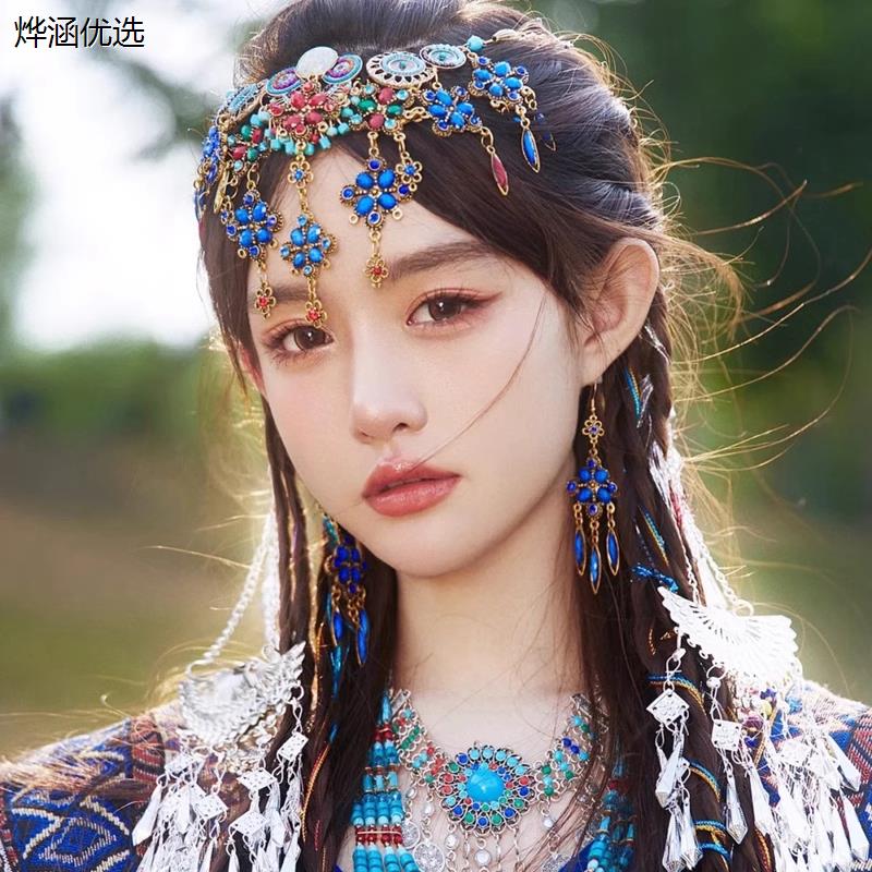 杨同款民族风额饰项链女