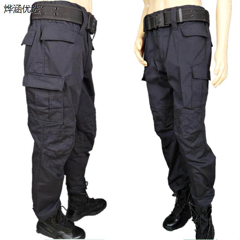 作训服裤子黑色网格男女