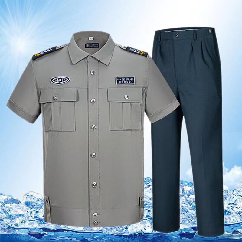 透气保安衬衣短袖套装2011新式夏季薄款保安制服衬衫半袖工作服男