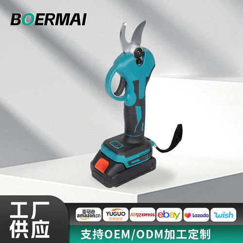外贸包胶款电剪刀跨境多功能家用果树电动剪刀园林粗枝锂电修枝剪
