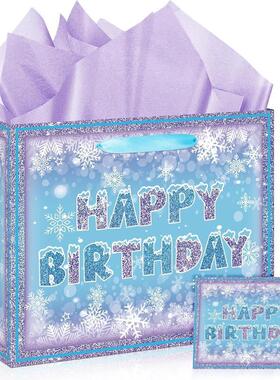 Christmas Halloween Large Frozen Birthday Gift Bag Blue