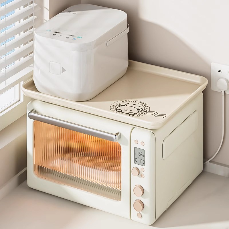 厨房微波炉置物架家用台面防尘罩托盘烤箱上方防水防油隔热收纳架