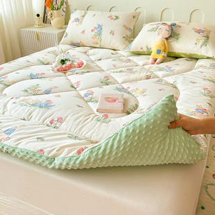 床铺垫褥子家用儿童全棉豆豆绒垫被冬夏两用学生宿舍单人床垫软垫