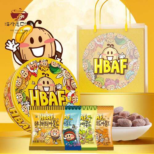 HBAF芭蜂好运年年福气桶纯坚果扁桃仁礼盒节日新年坚果零食礼盒
