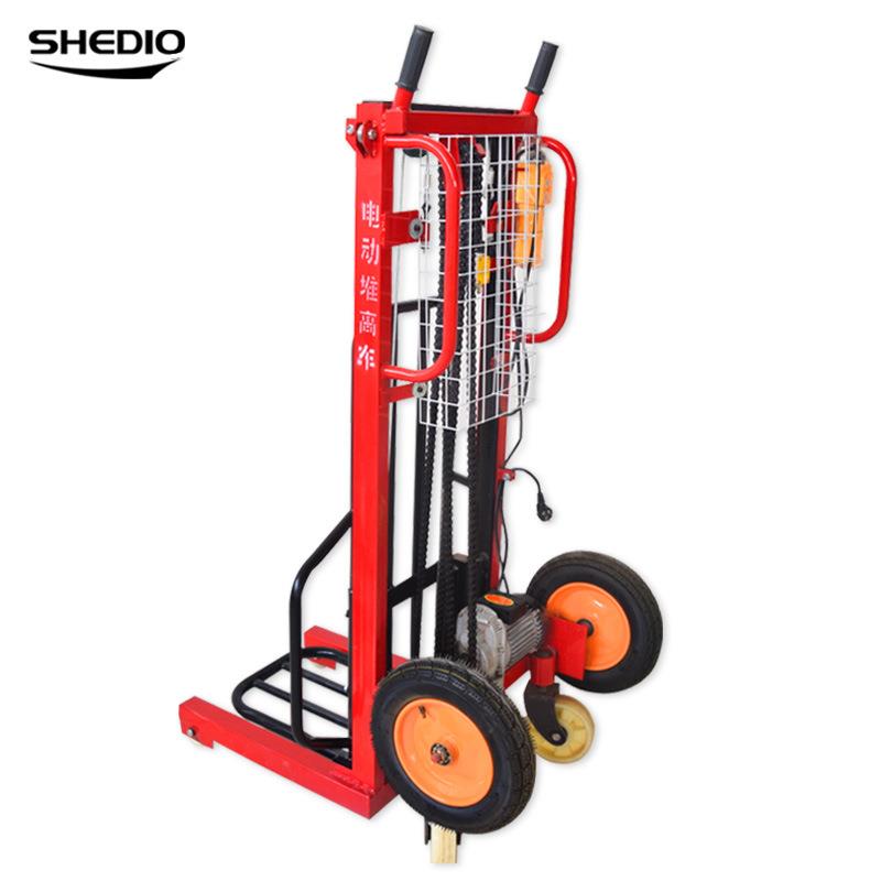 晟雕220V电动堆高车250kg小型电动搬运车电动叉车电动升降机厂家