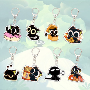 罗小黑战记动漫周边钥匙扣风息洛竹亚克力夹层双面书包小挂件Q版