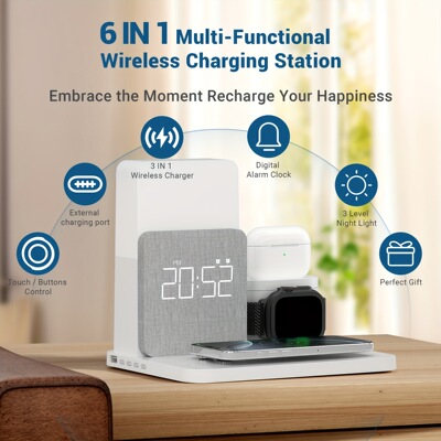 Wires Charging Station 3 in 1 Charging Station Alarm