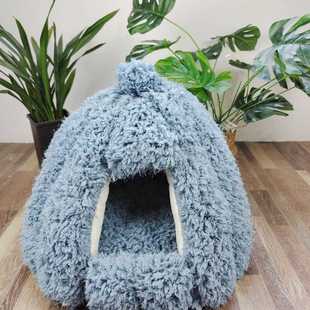 稻草绒封闭猫窝四季 保暖可拆洗狗窝垫现货 通用封闭式 猫窝猫屋冬季