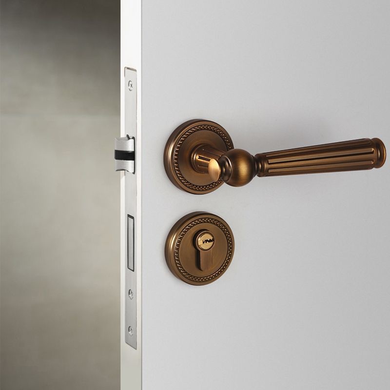 门锁室内静音锁金色法式木门锁轻奢家用卧室磁吸门锁分体锁具批发