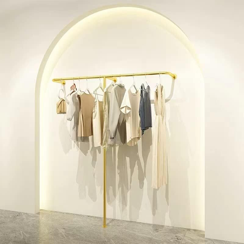 服装店展示架收纳架陈列架落地式上墙侧挂中岛铁艺水管挂衣架
