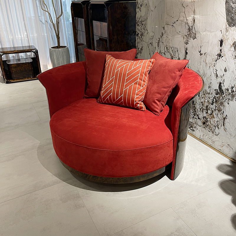 威登家具 意式后现代沙发 轻奢懒人沙发单人小沙发休闲靠背躺椅子