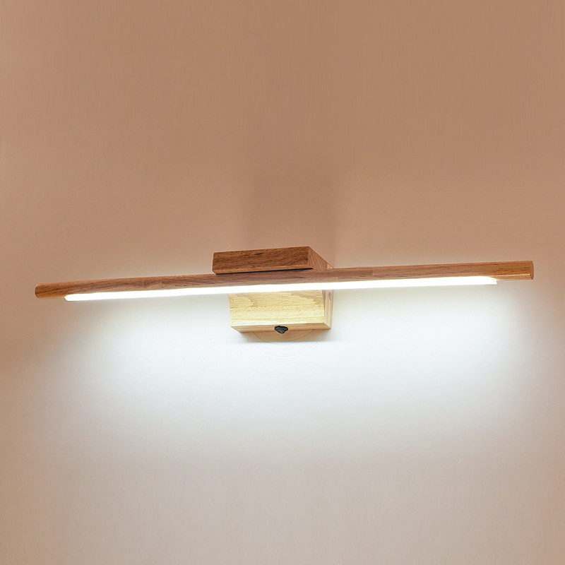 热销亚马逊跨境镜前灯 北欧实木110V带开关壁灯 日式长条镜子灯具