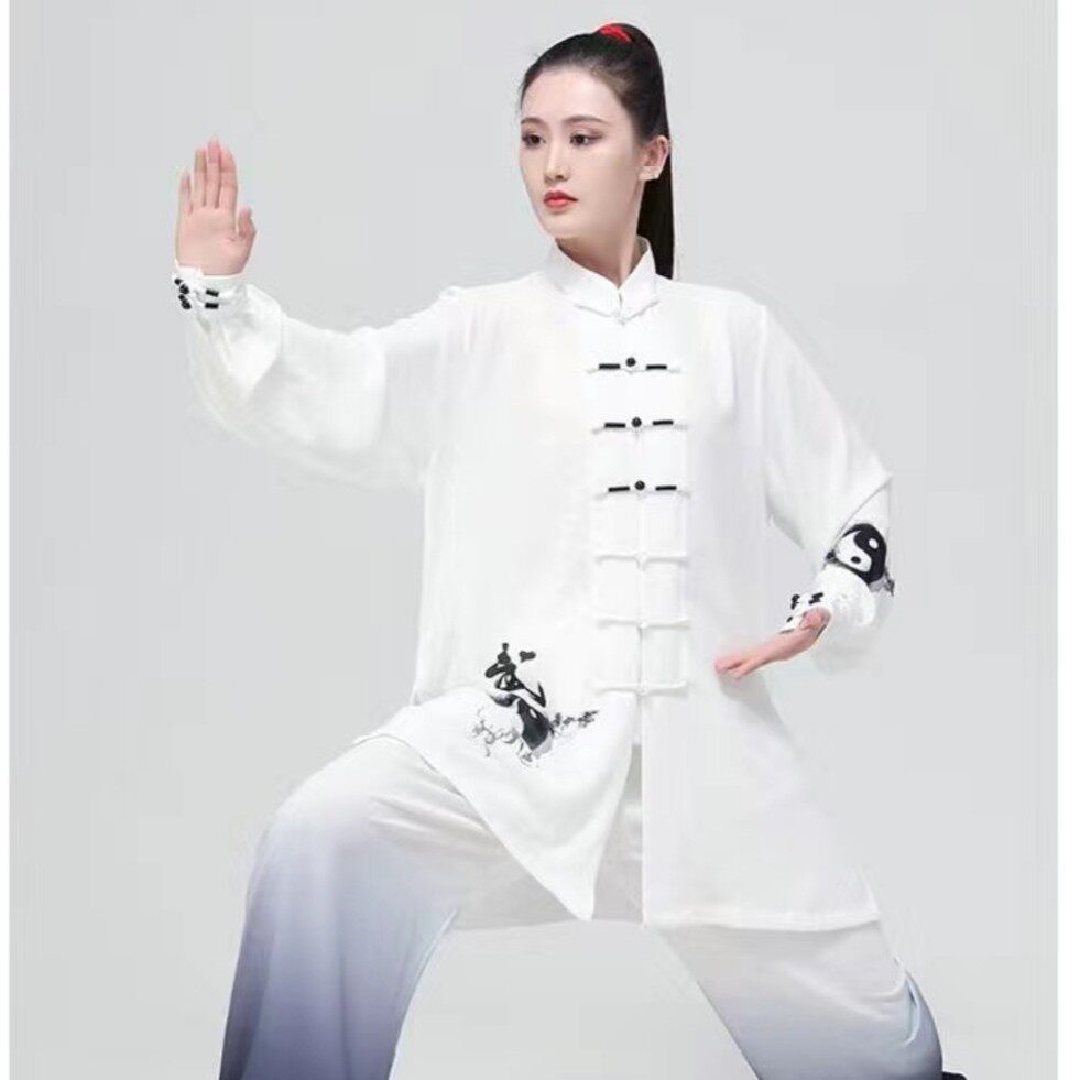 一举成功星光麻武太极女练功服批发比赛男款飘逸武术晨练中长