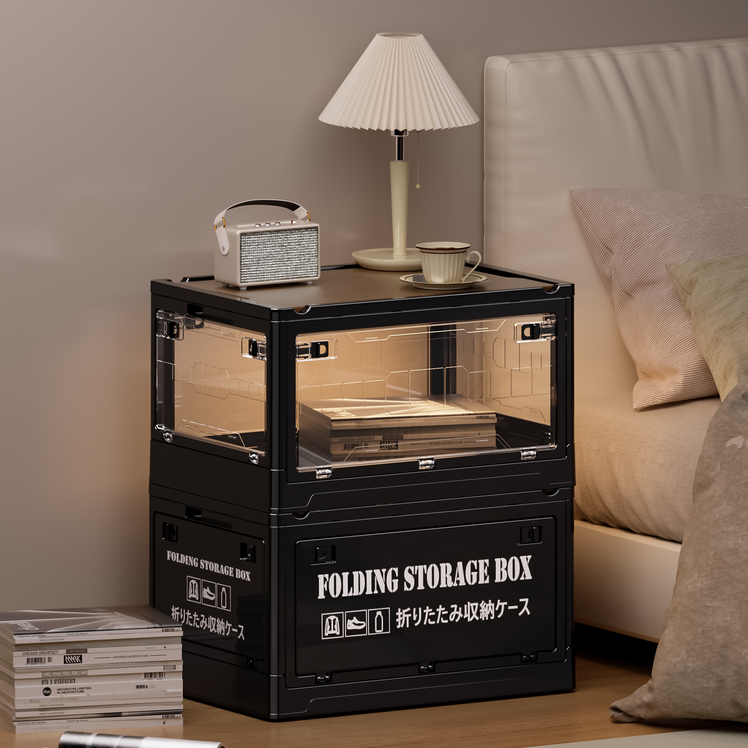 透明可折叠收纳箱户外露营箱